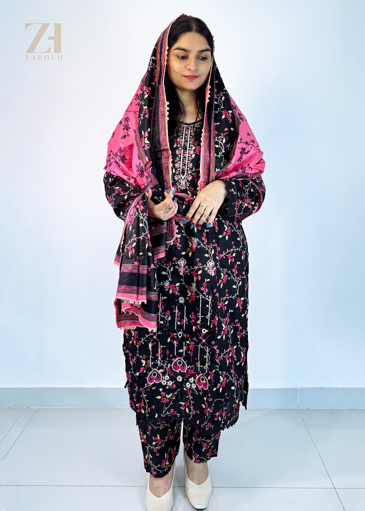 Midnight Blossom Pakistani Salwar