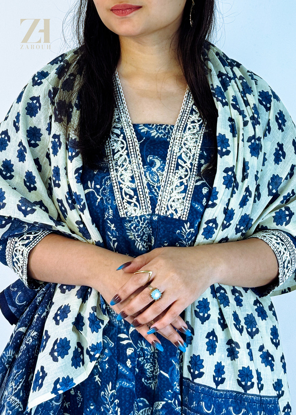 Indigo Garden Cotton Ensemble