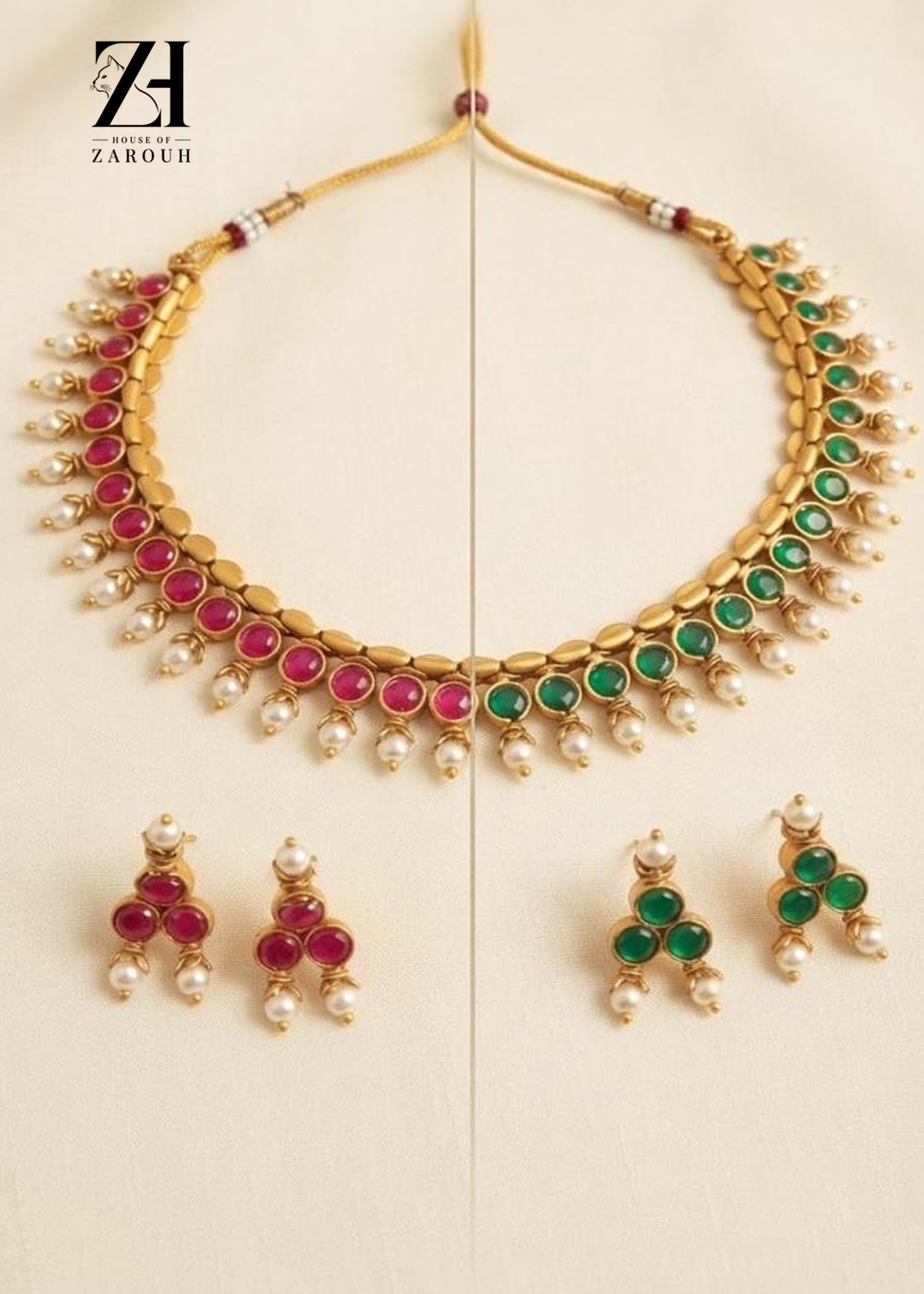 Reversible Emerald & Ruby Blossom Set