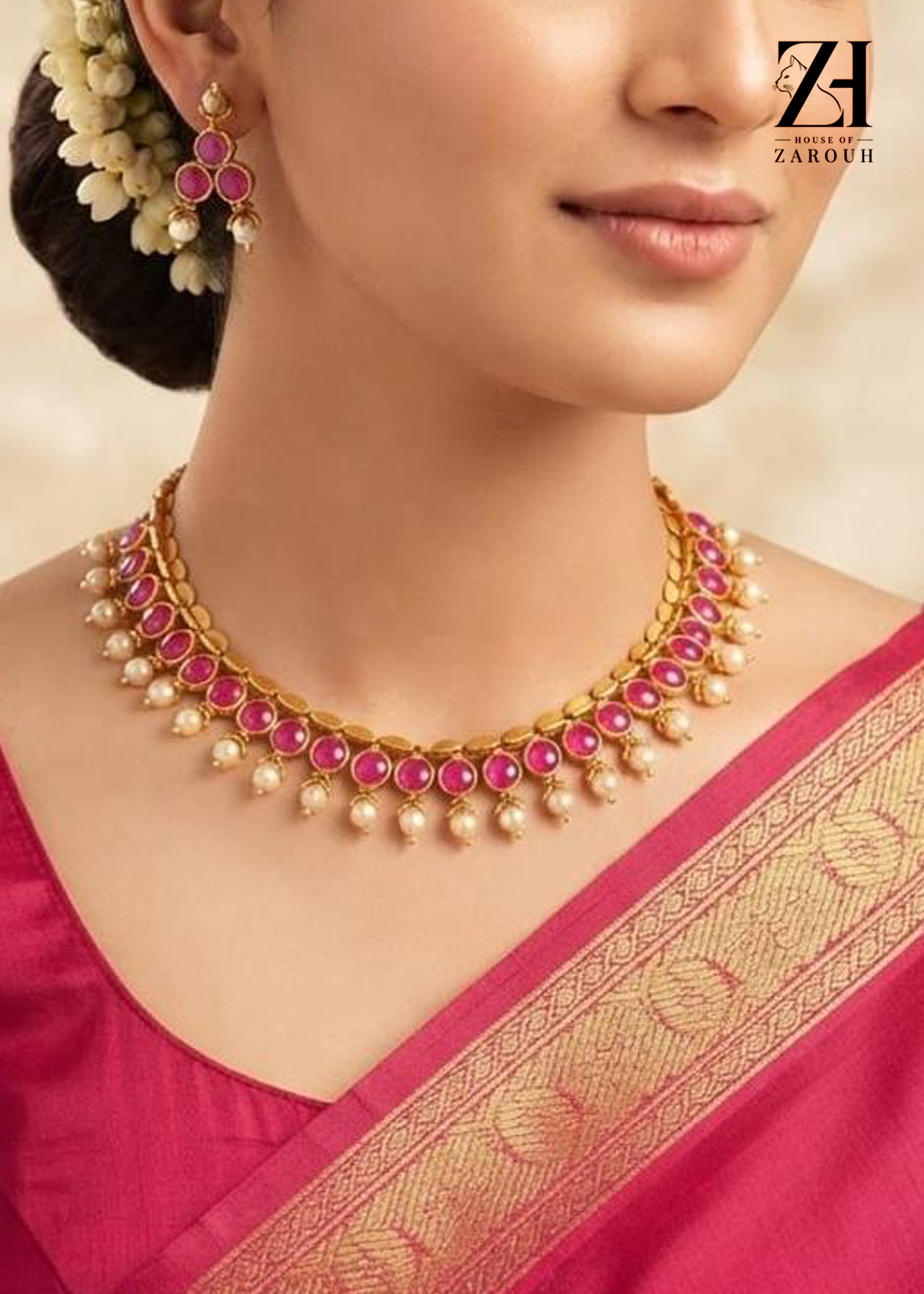 Reversible Emerald & Ruby Blossom Set