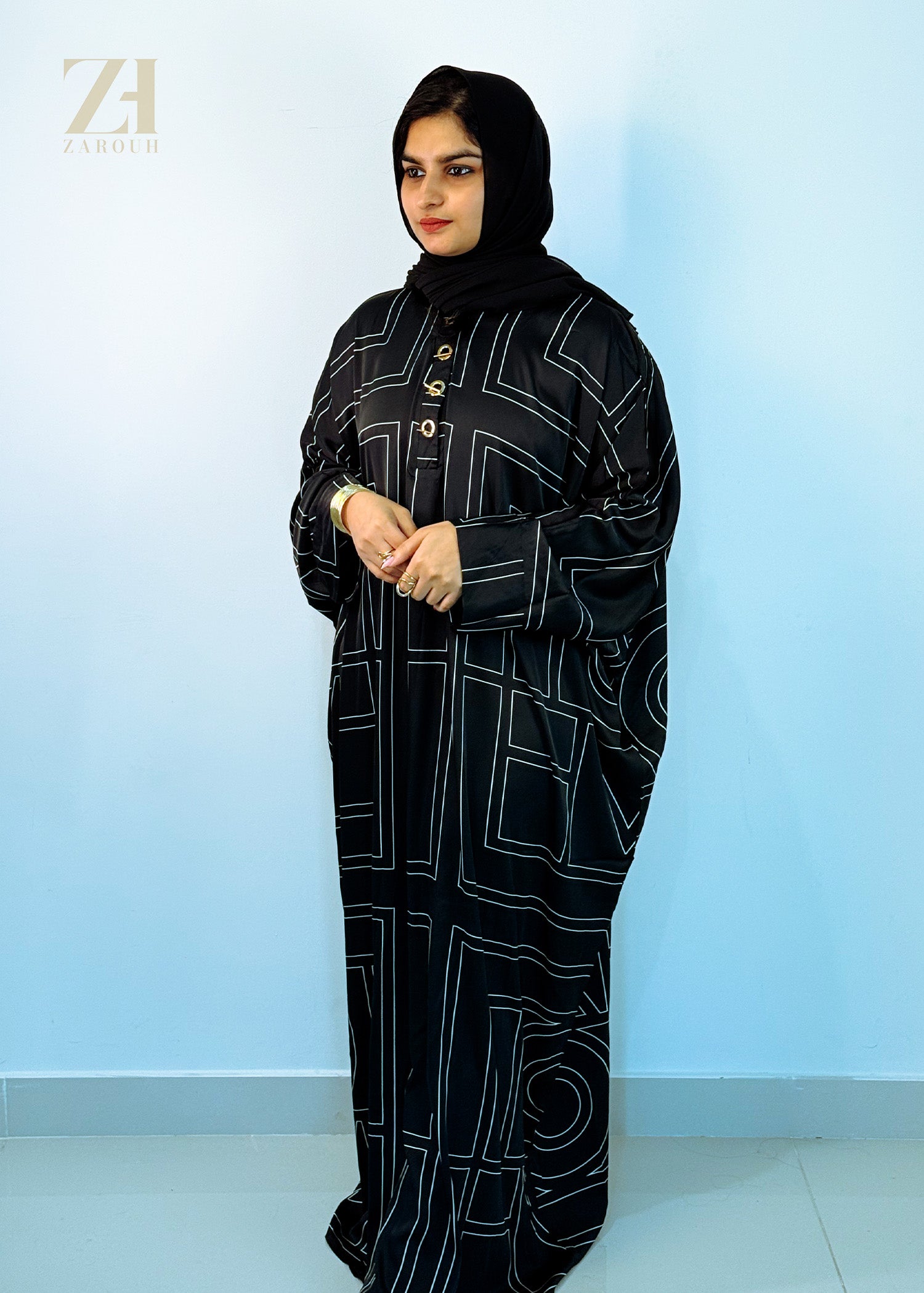 Black Geometric Print