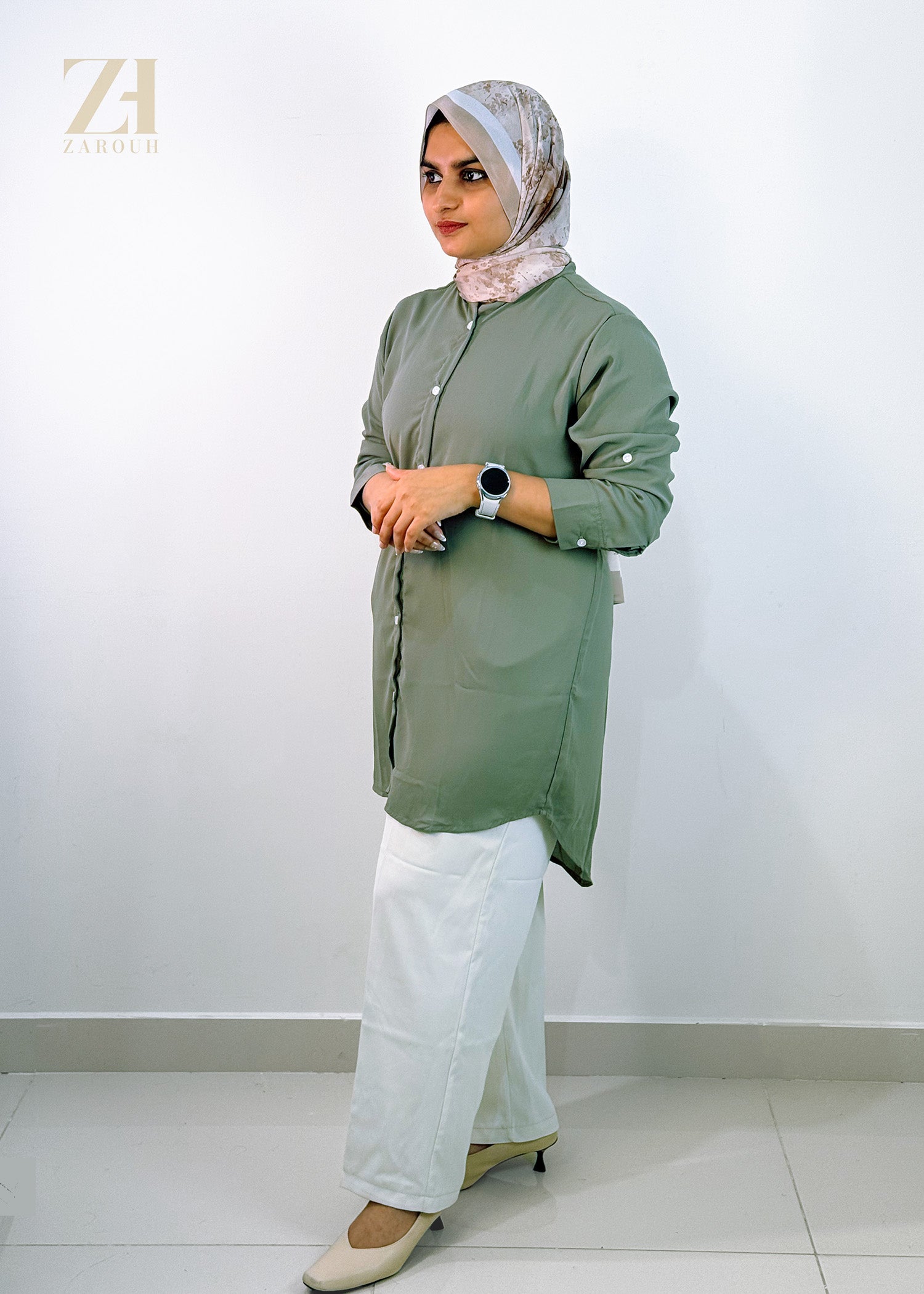 Dusty Green Long Lined Shirt
