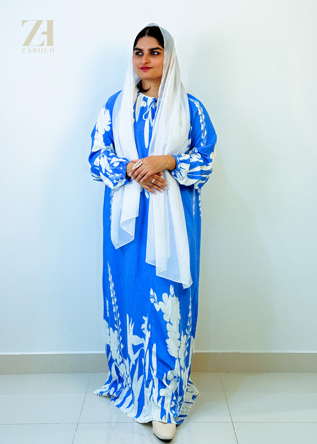 Floral Azure Tie Dress