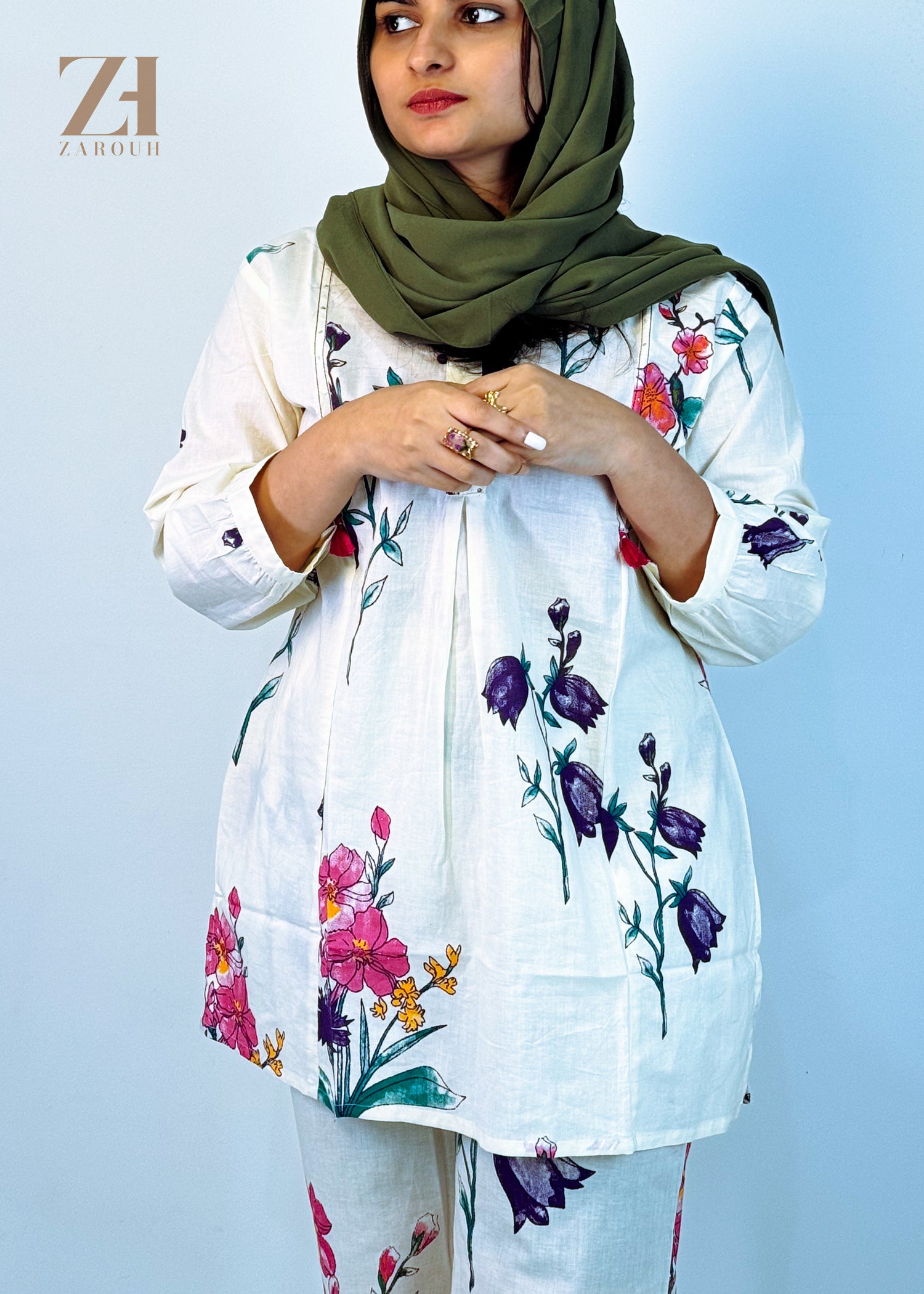 Cream Floral Co-ord Set