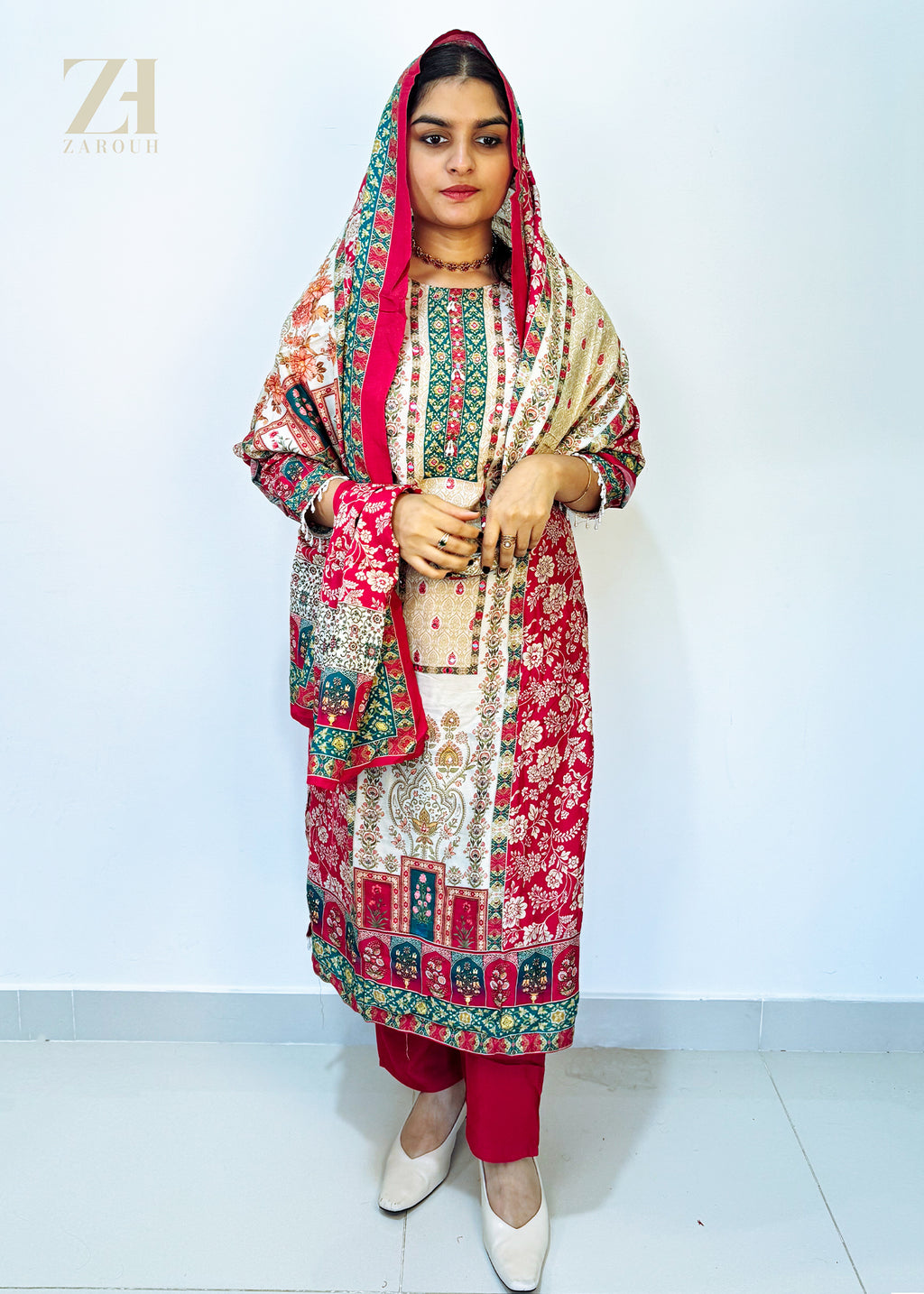 Zareen Bloom Muslin Suit