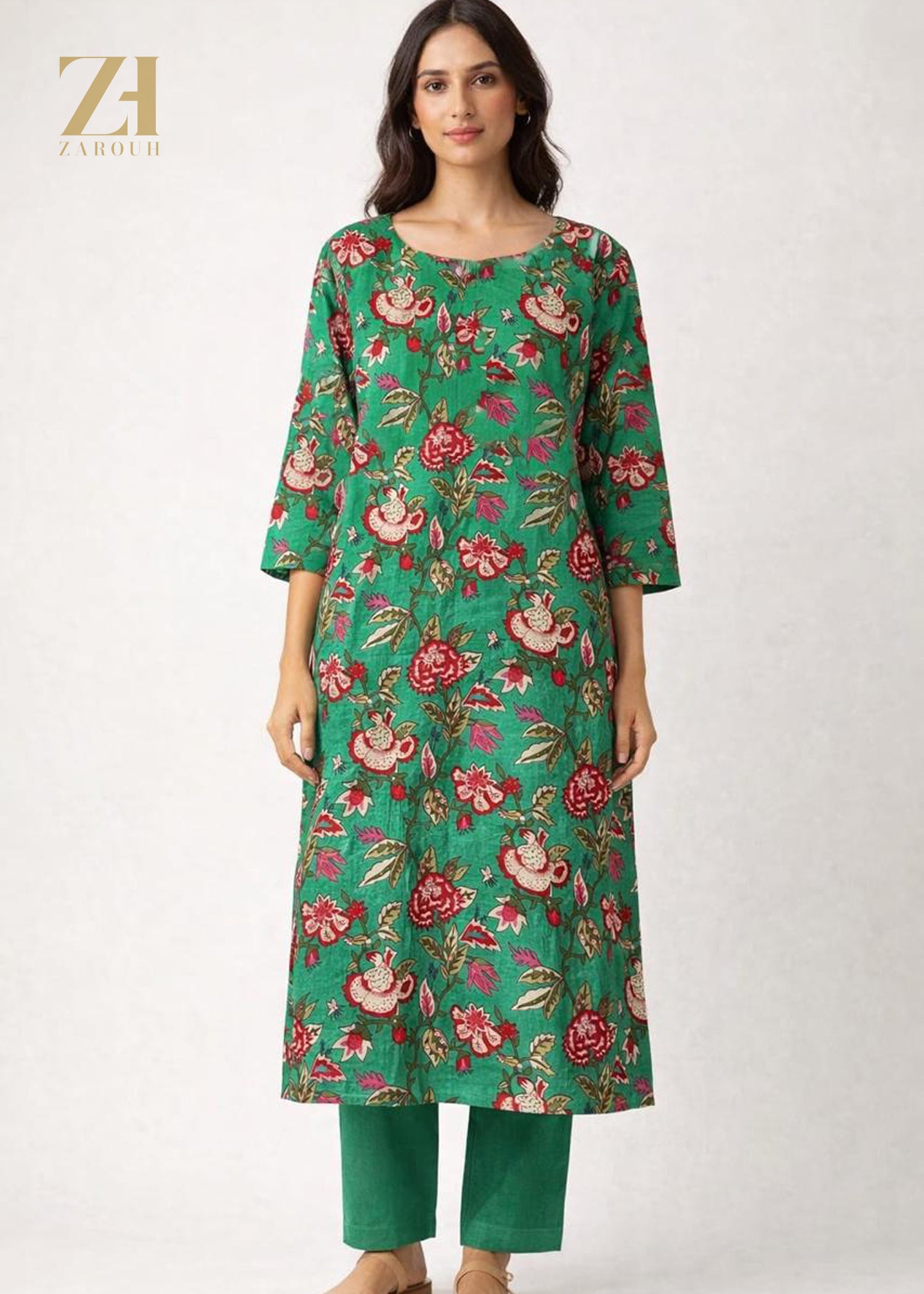 Emerald  Floral Kurta