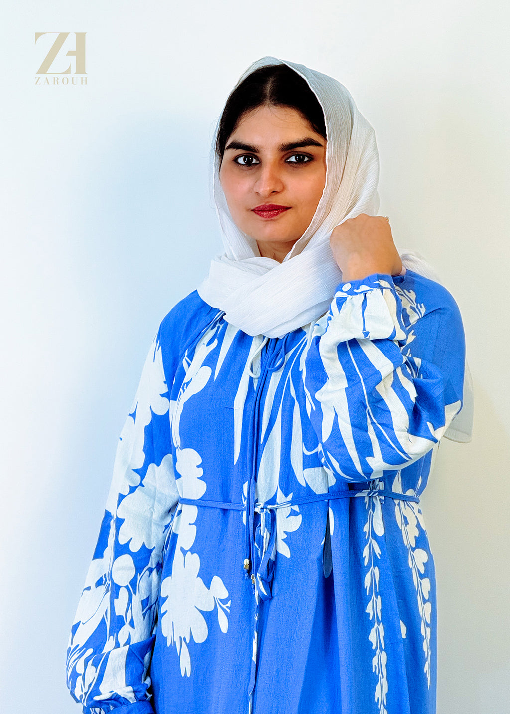 Floral Azure Tie Dress