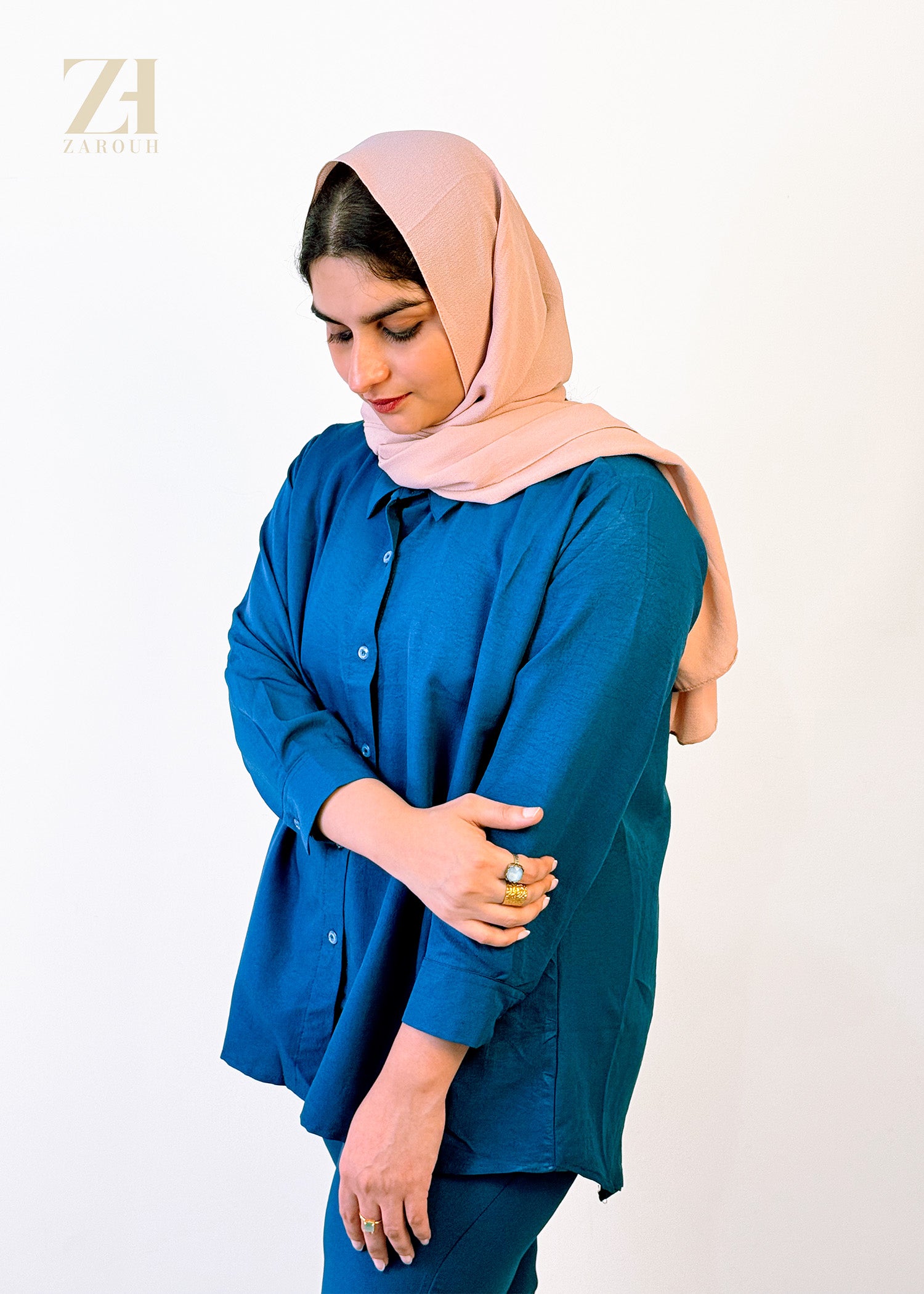 Teal Blue Tunic Co-ord Set