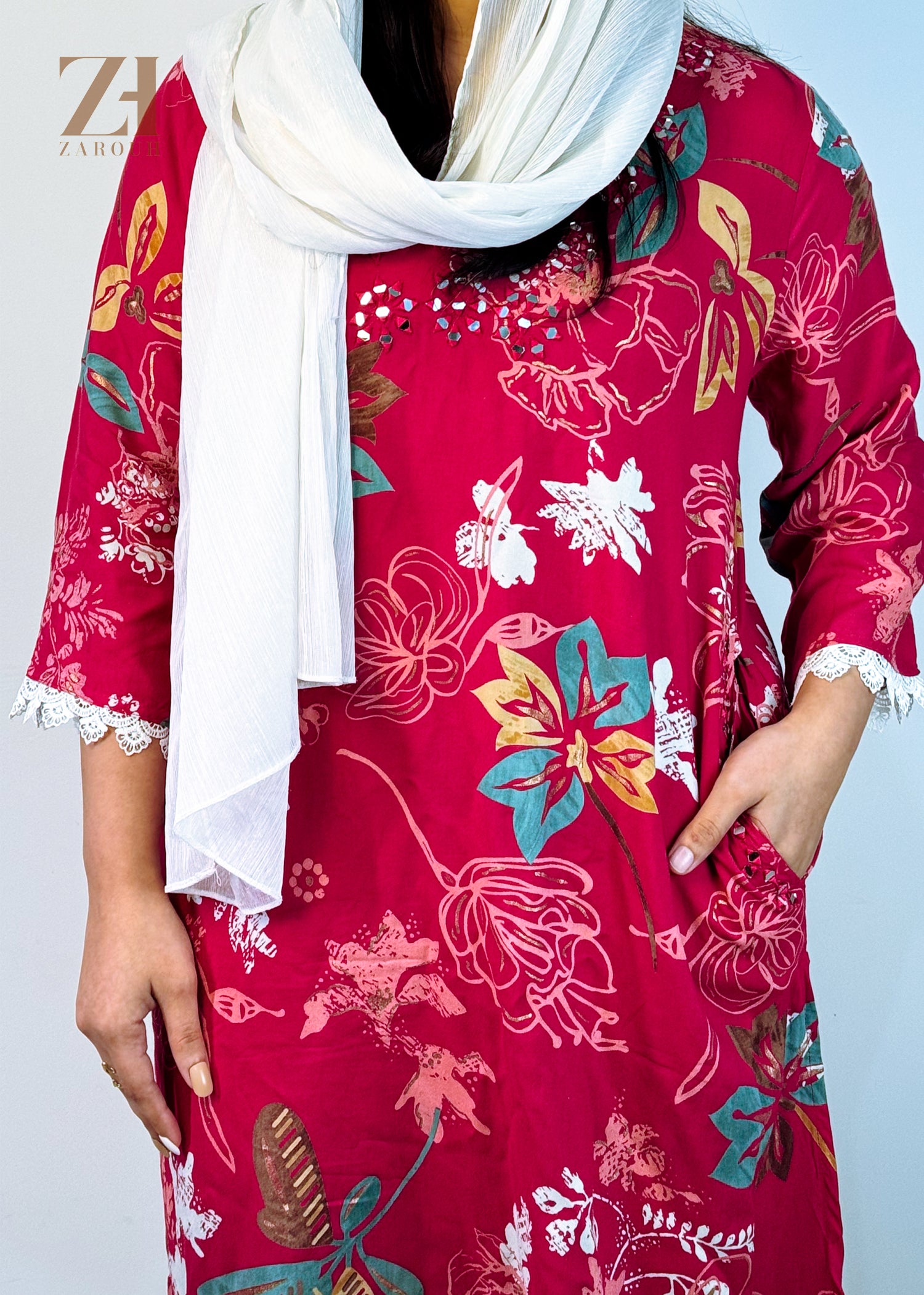 Scarlet Pink Flora Co-ord Set
