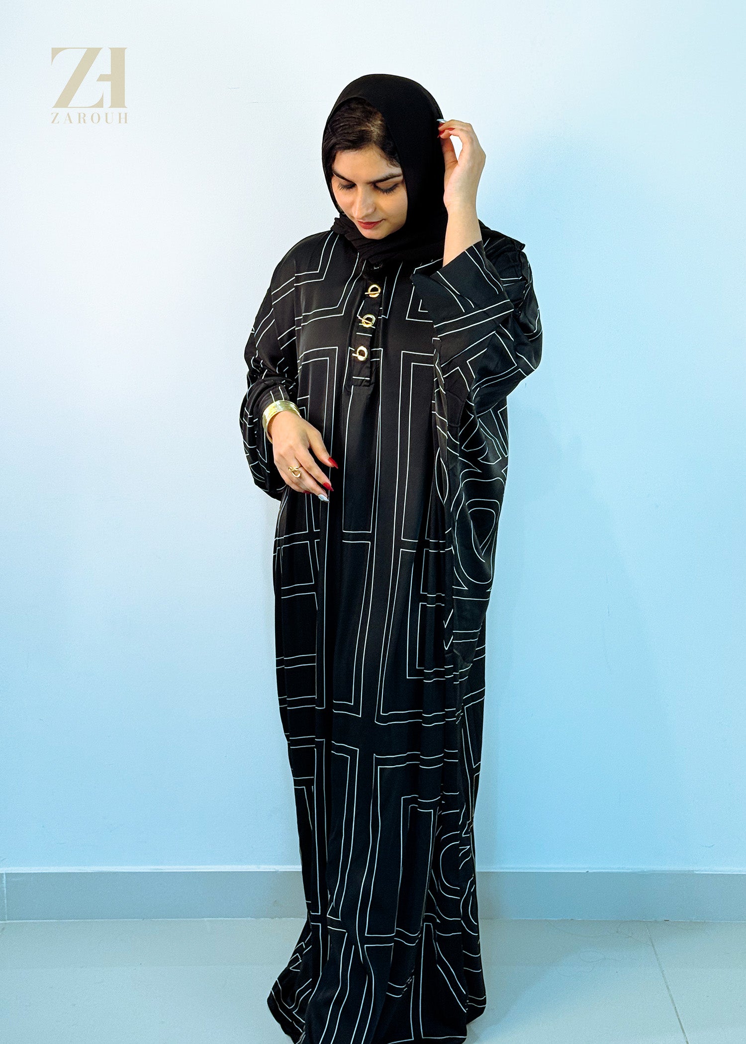 Black Geometric Print