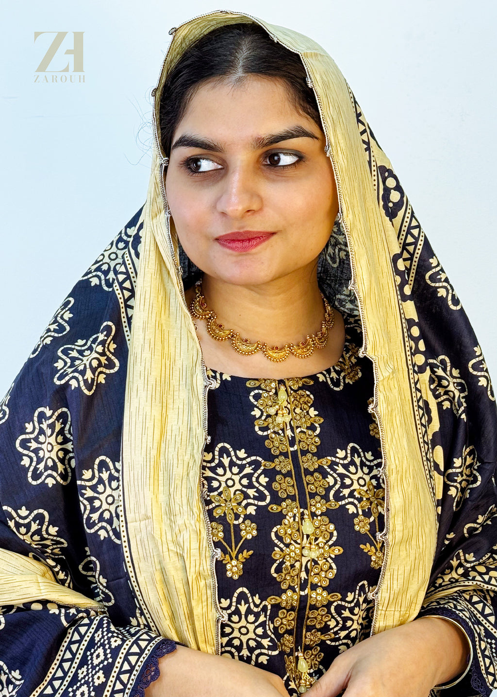 Navy Golden Pakistani Suit