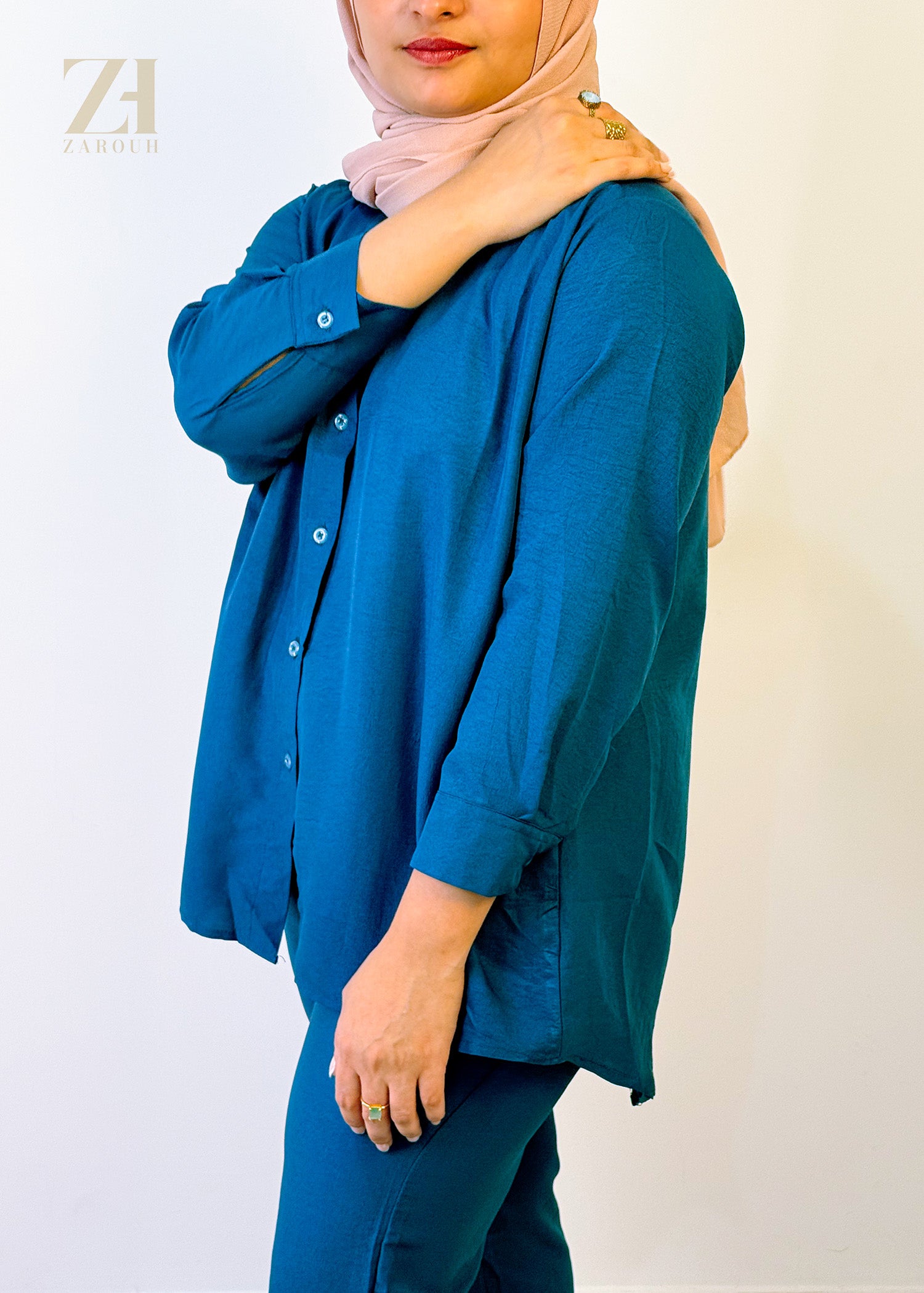 Teal Blue Tunic Co-ord Set