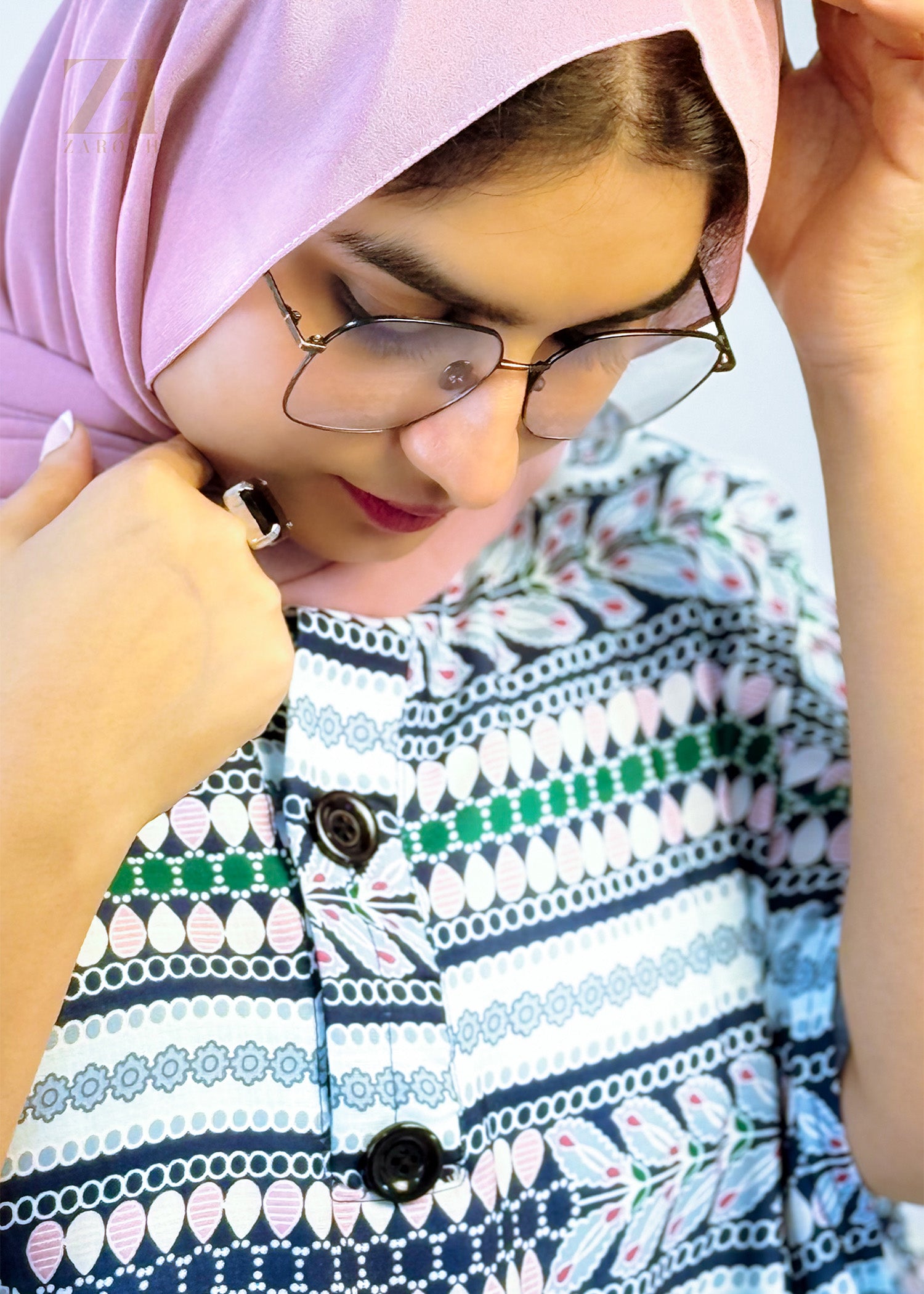 Flowy Yoke Print Kaftan