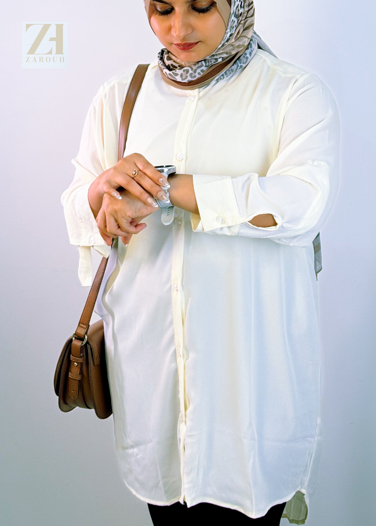 Ivory Long Lined Shirt