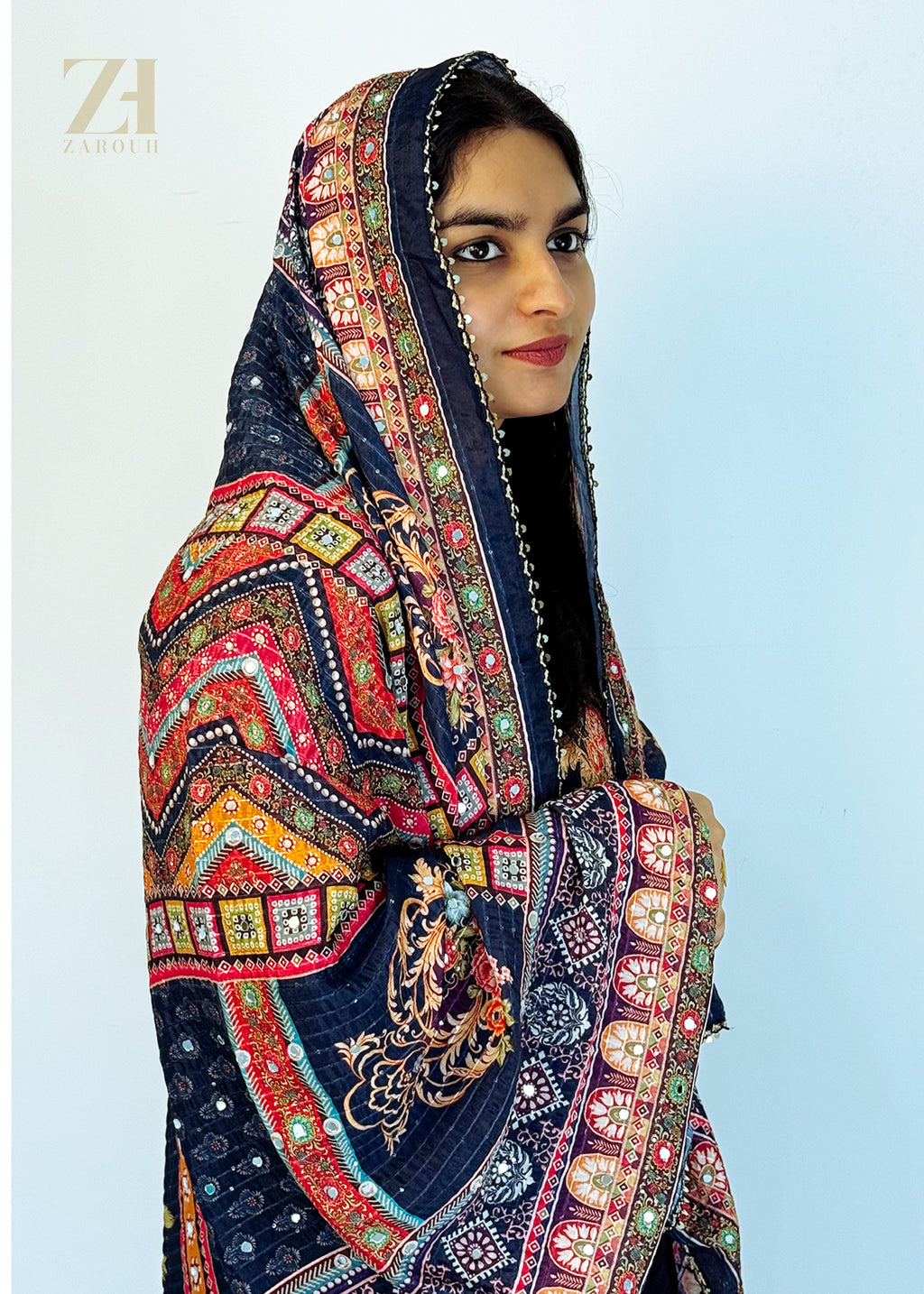 Navy Noor Roman Silk Set