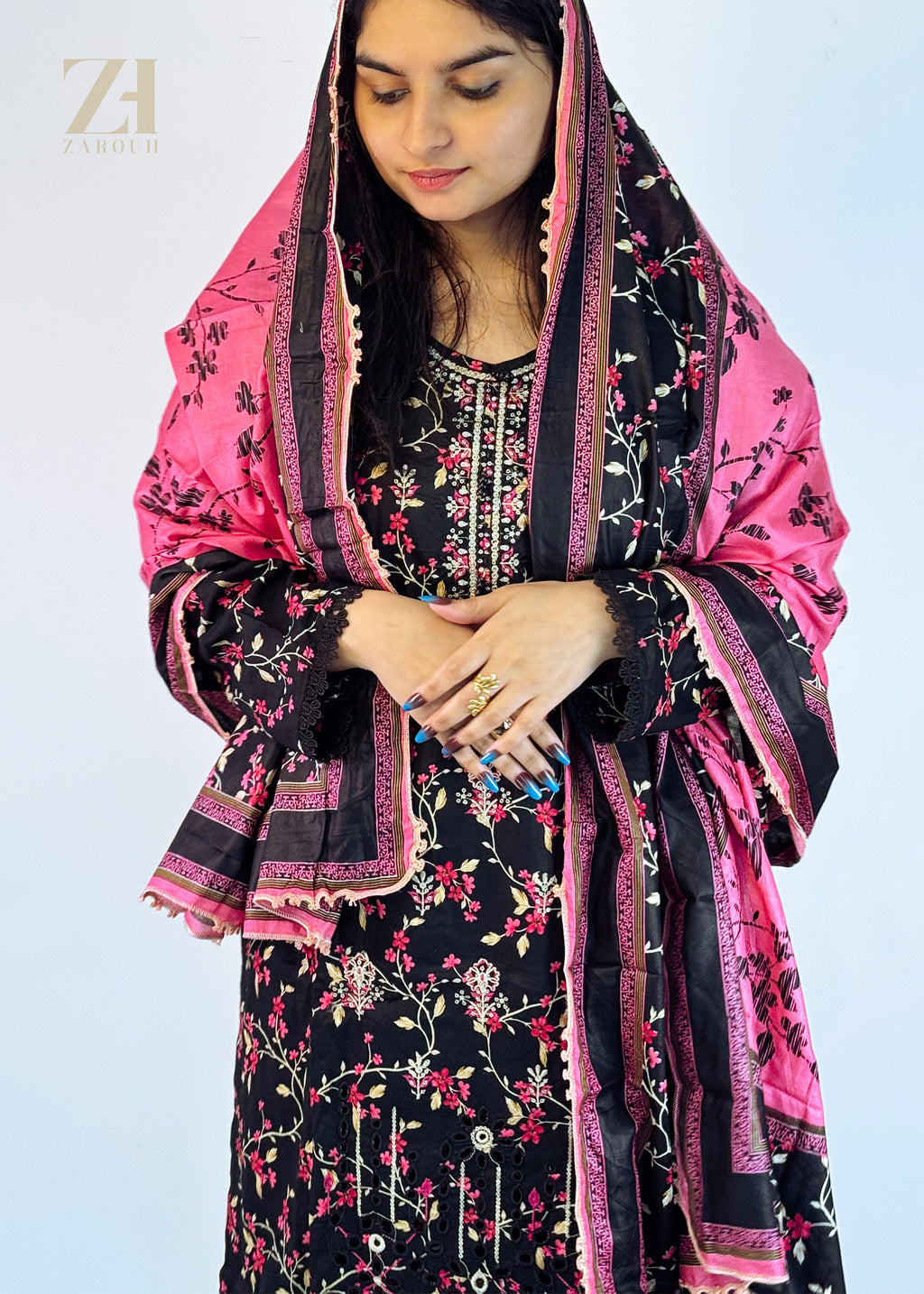 Midnight Blossom Pakistani Salwar