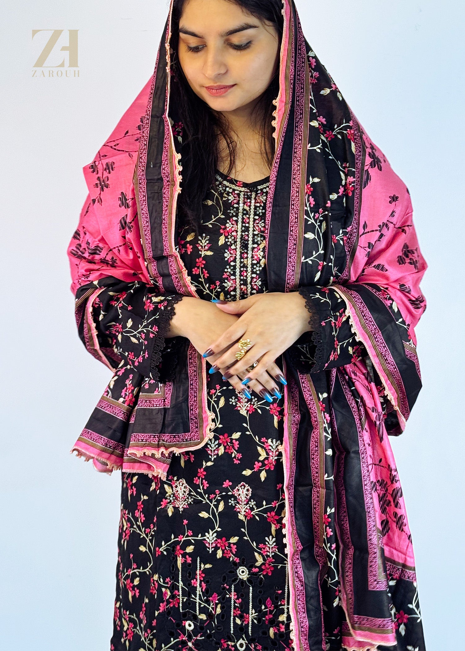 Midnight Blossom Pakistani Salwar
