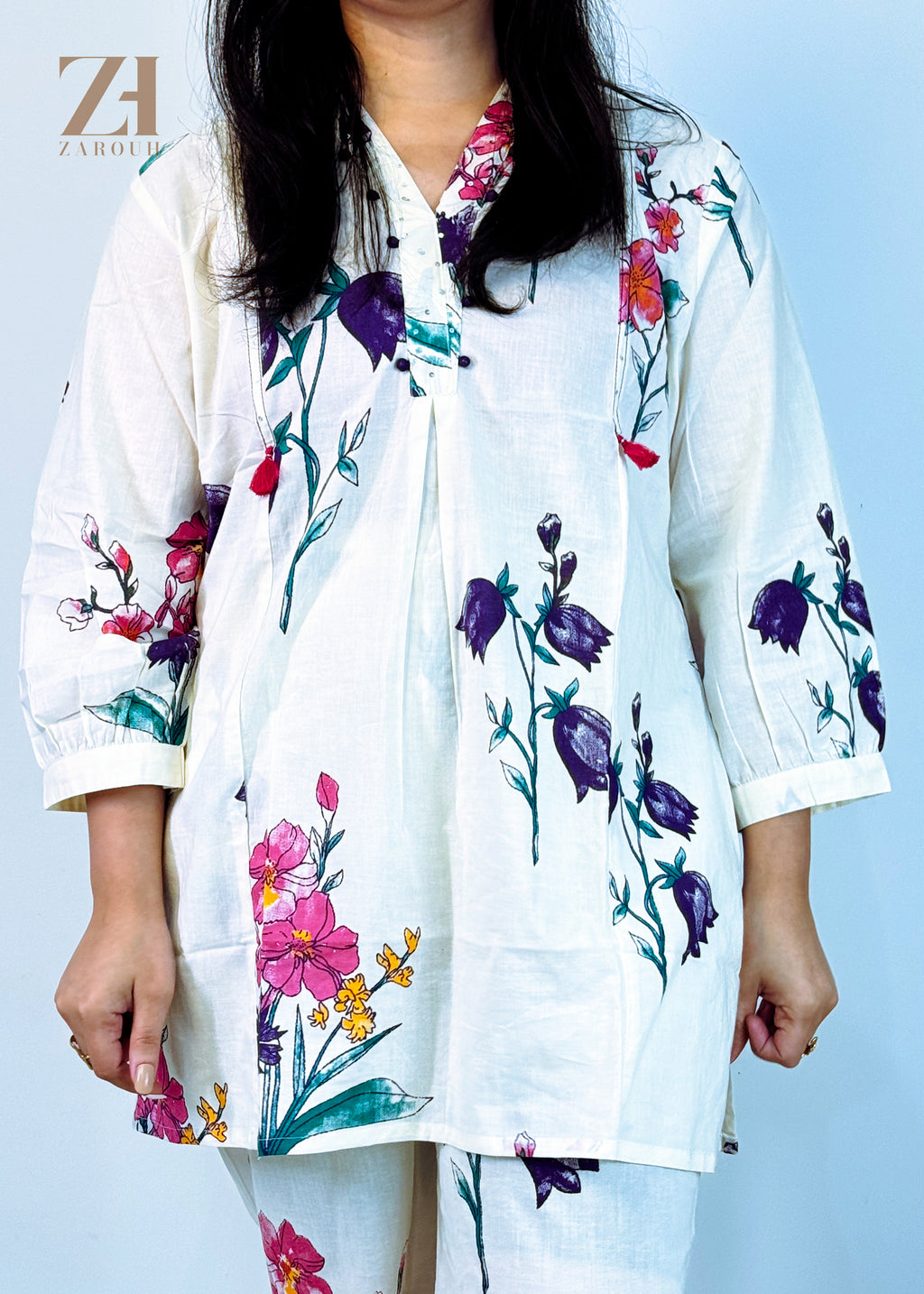 Cream Floral Co-ord Set