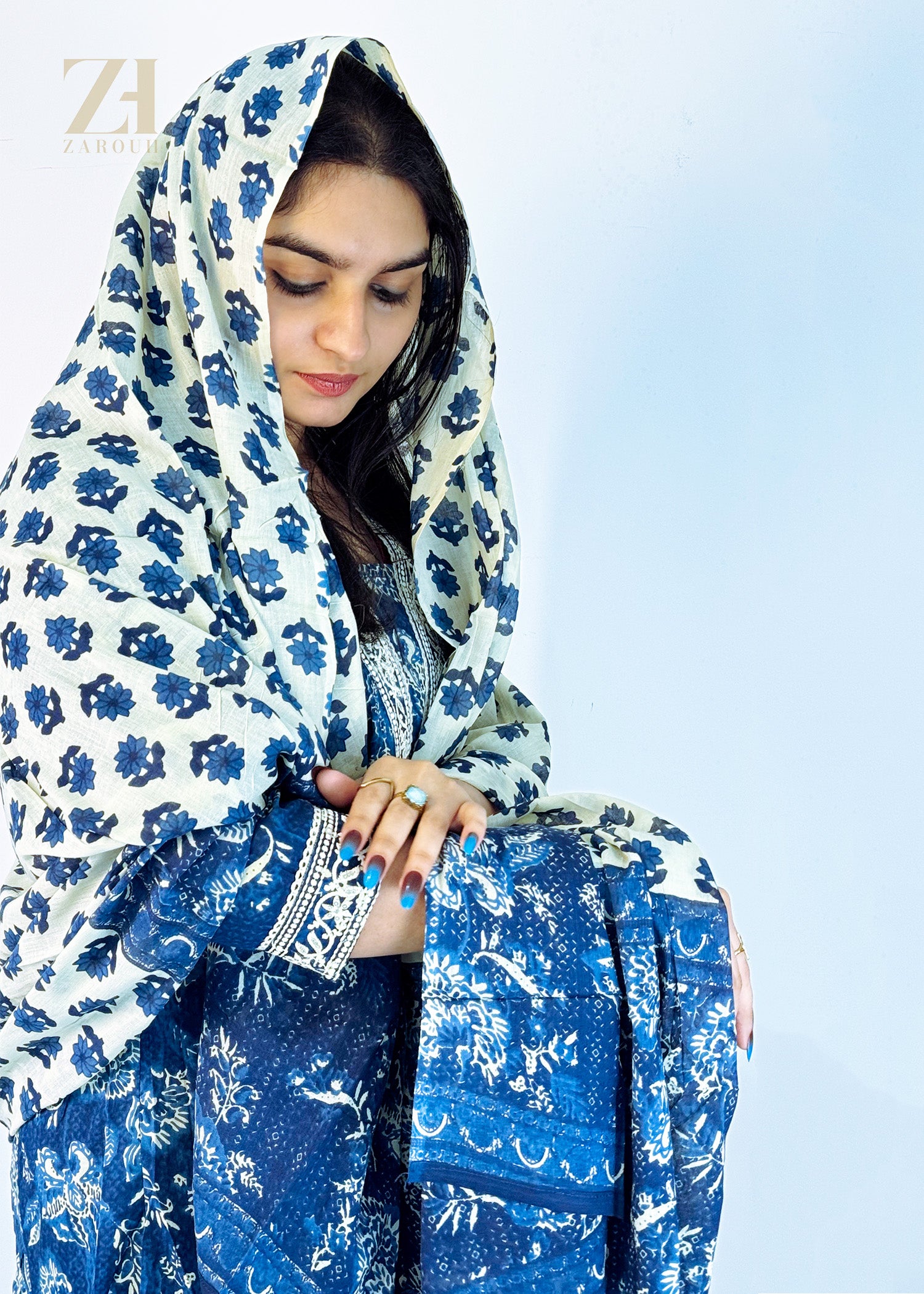Indigo Garden Cotton Ensemble
