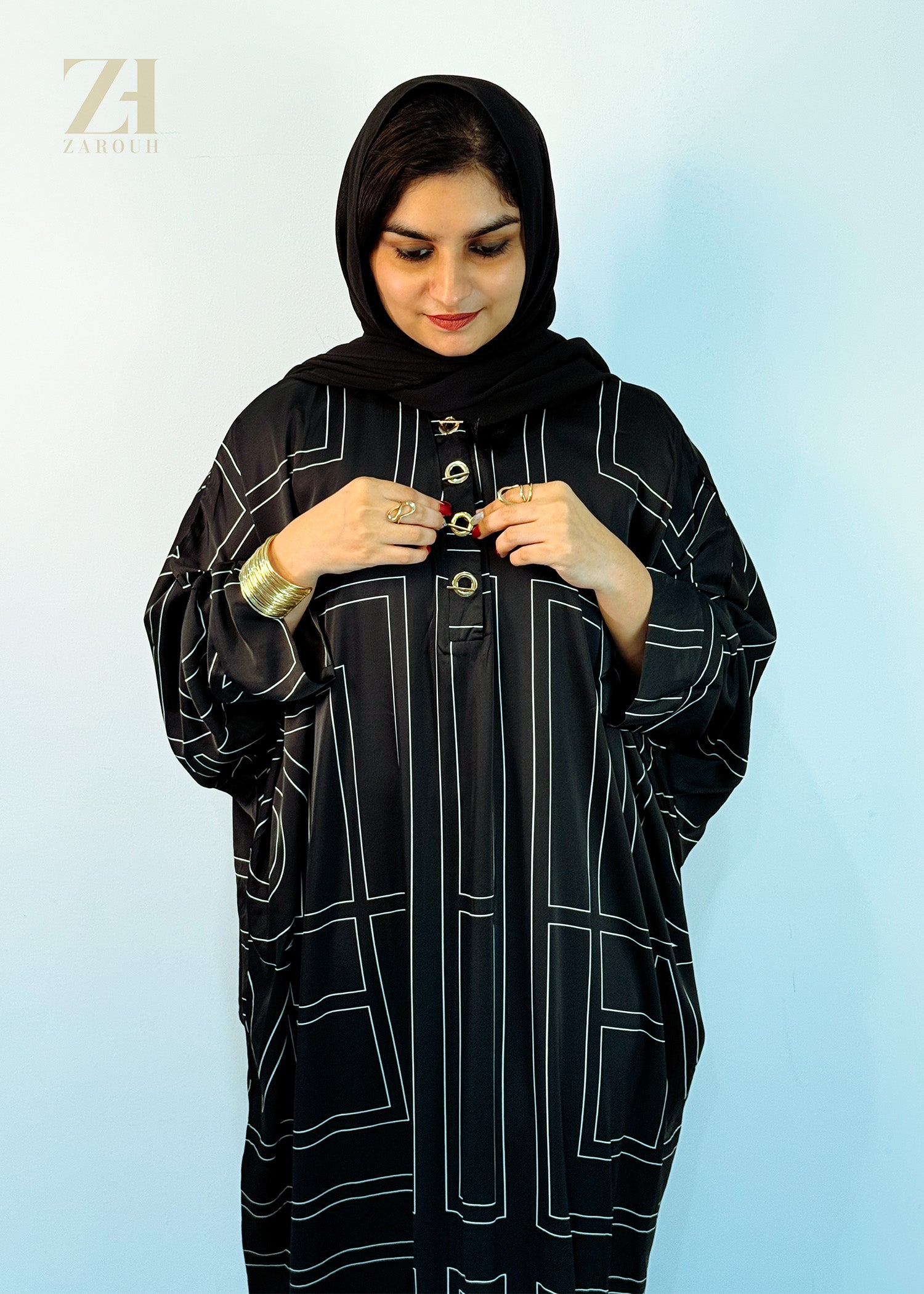 Black Geometric Print