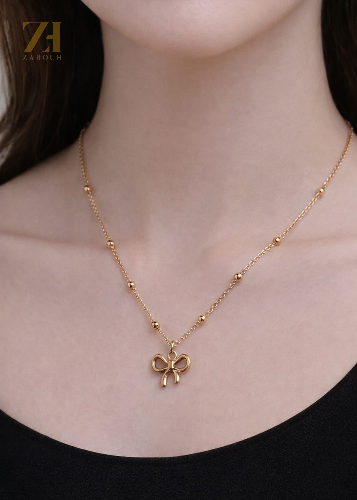 Golden Bow Locket Chain