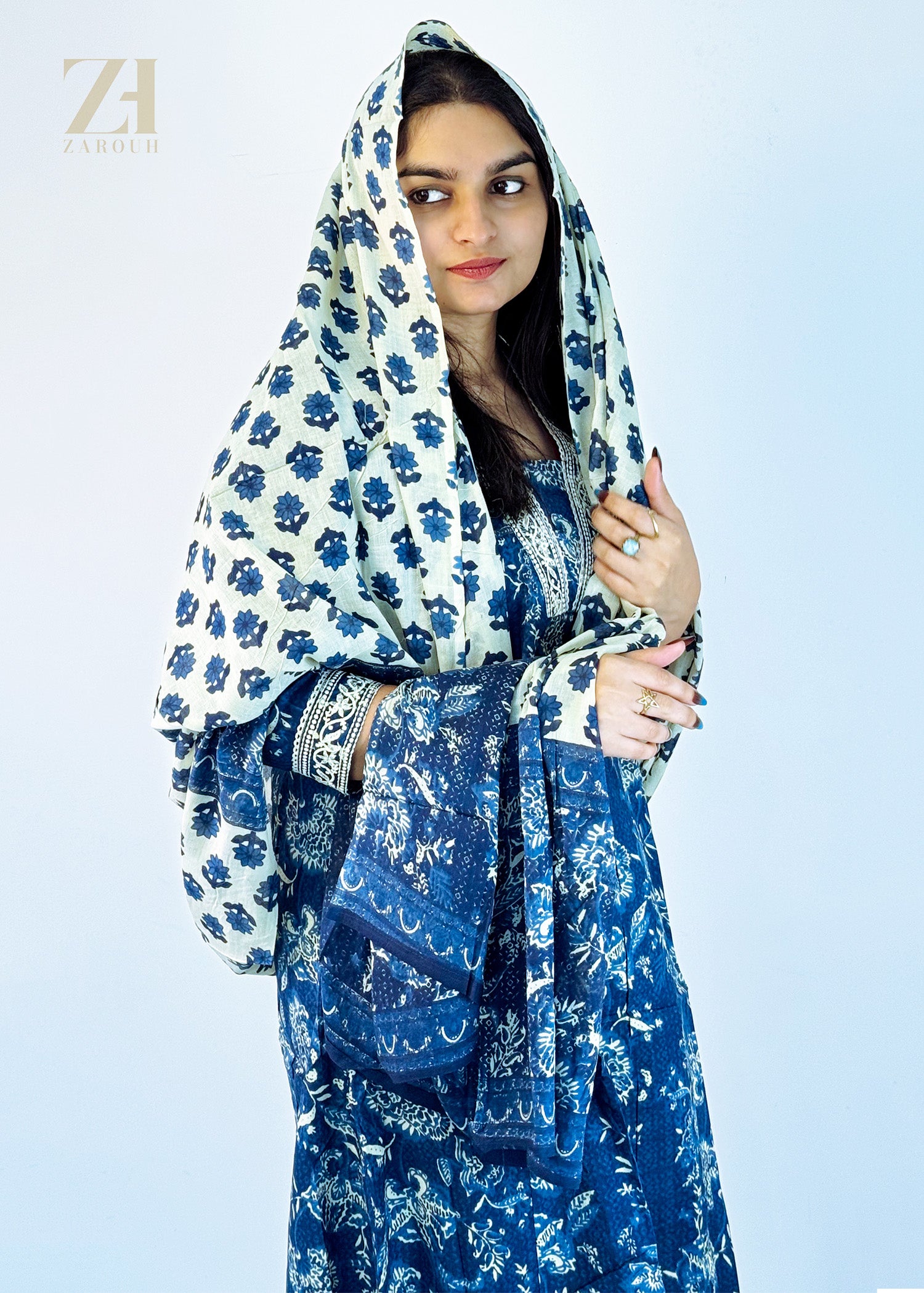 Indigo Garden Cotton Ensemble