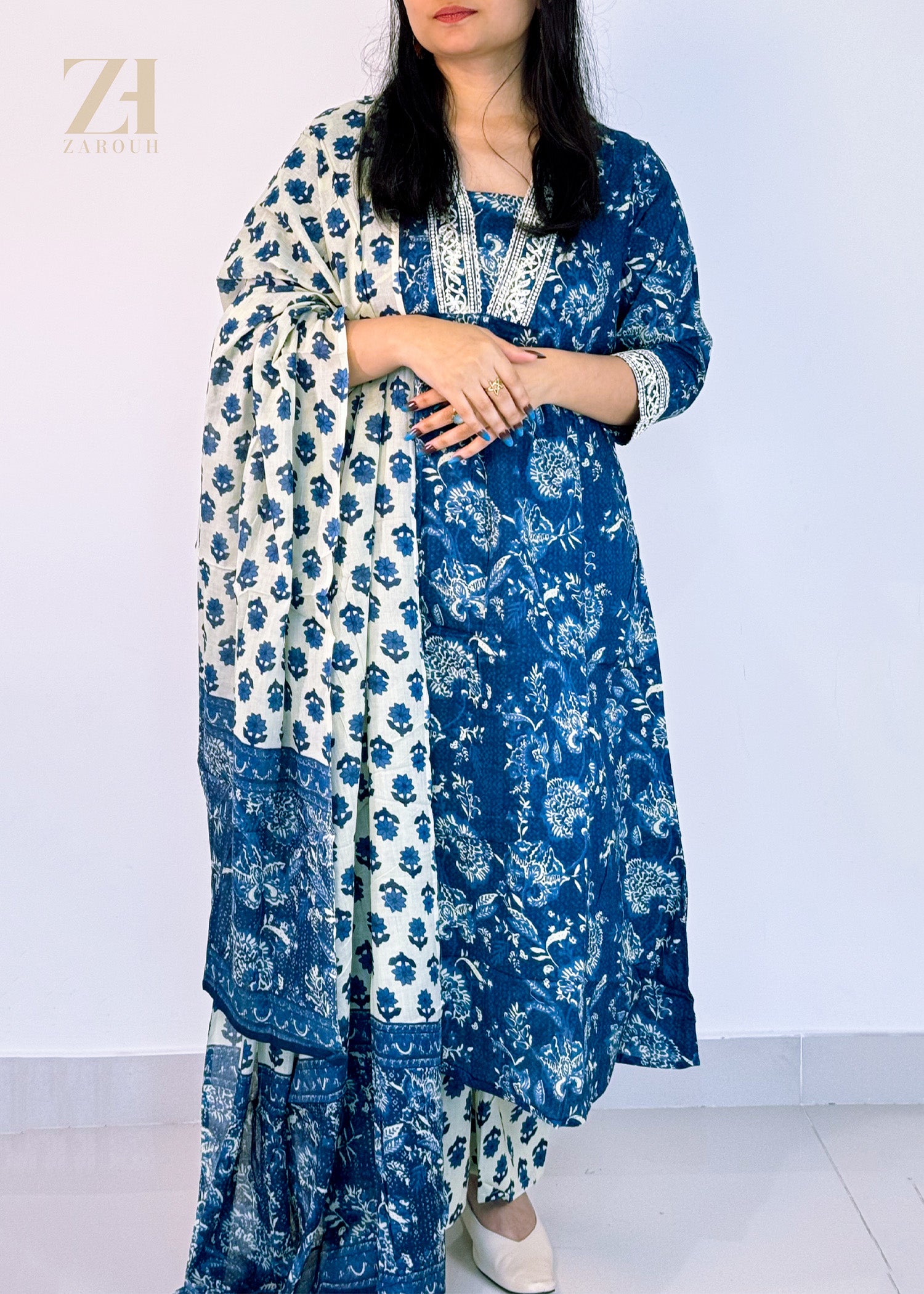 Indigo Garden Cotton Ensemble