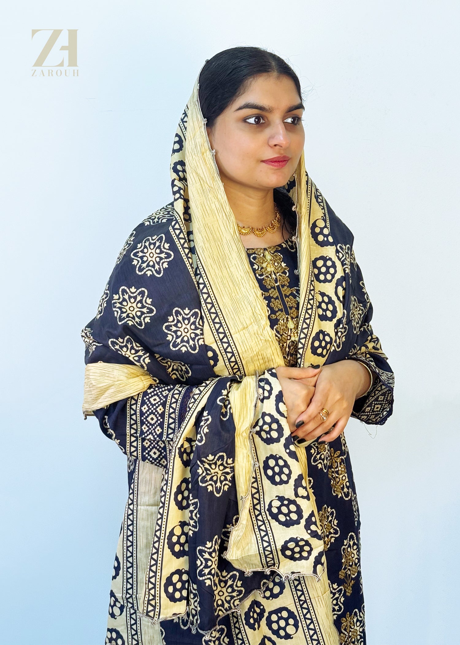 Navy Golden Pakistani Suit