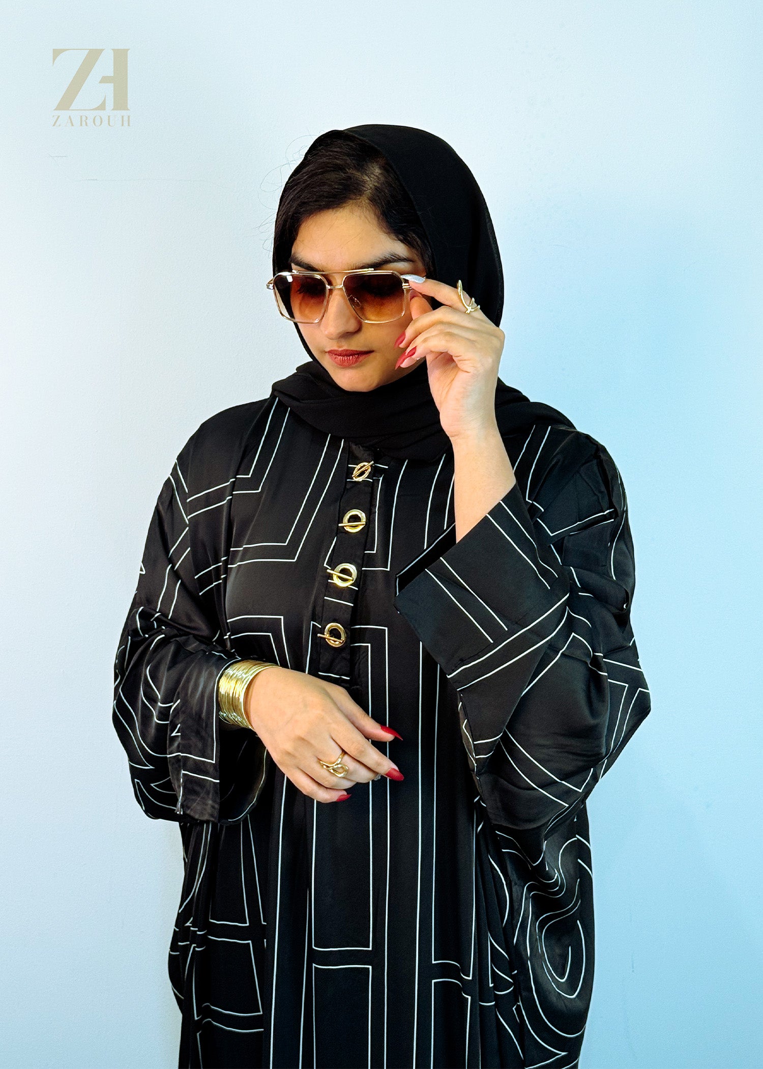 Black Geometric Print