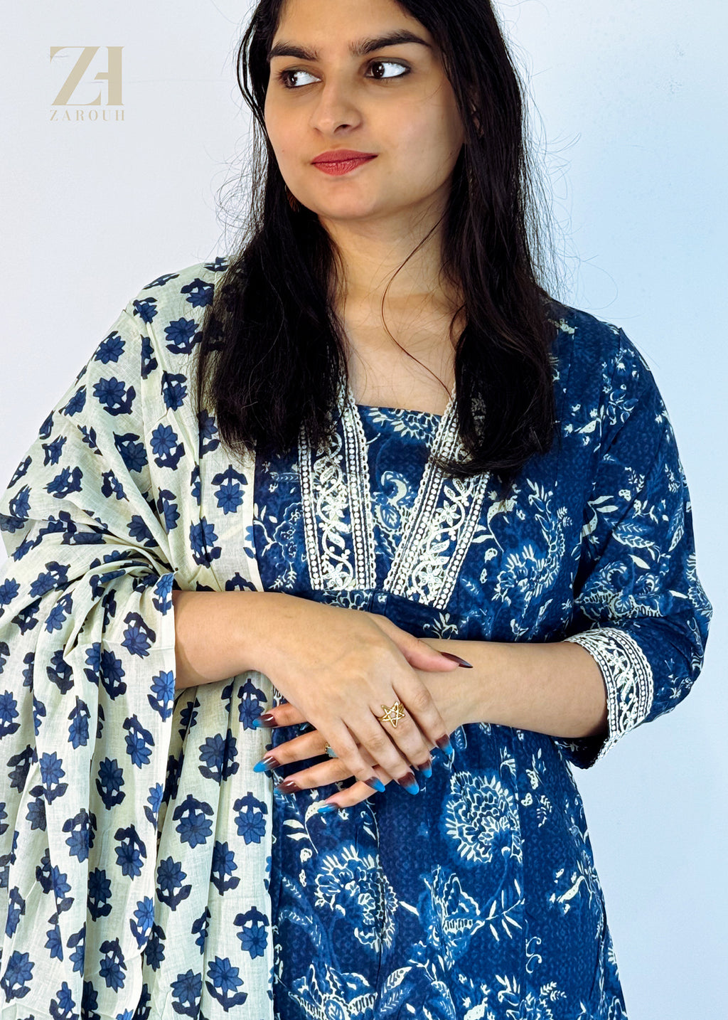 Indigo Garden Cotton Ensemble