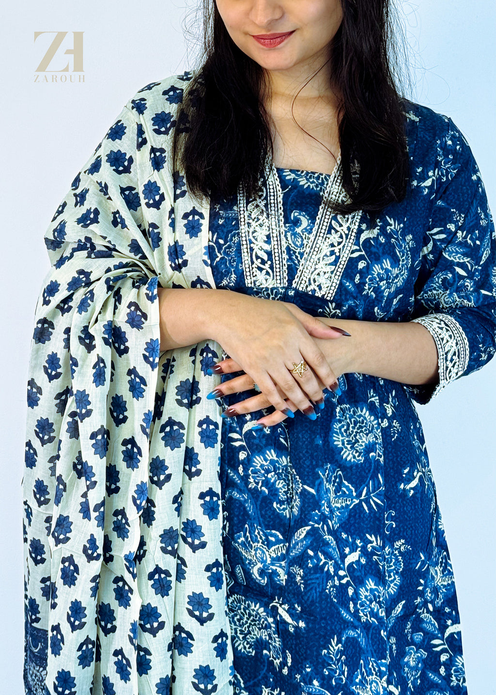 Indigo Garden Cotton Ensemble