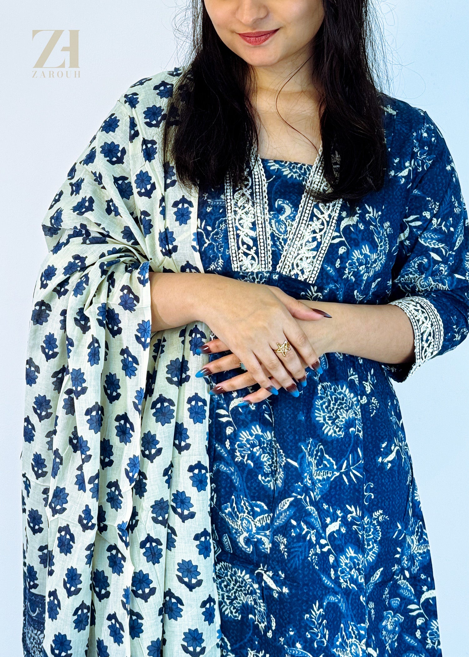 Indigo Garden Cotton Ensemble